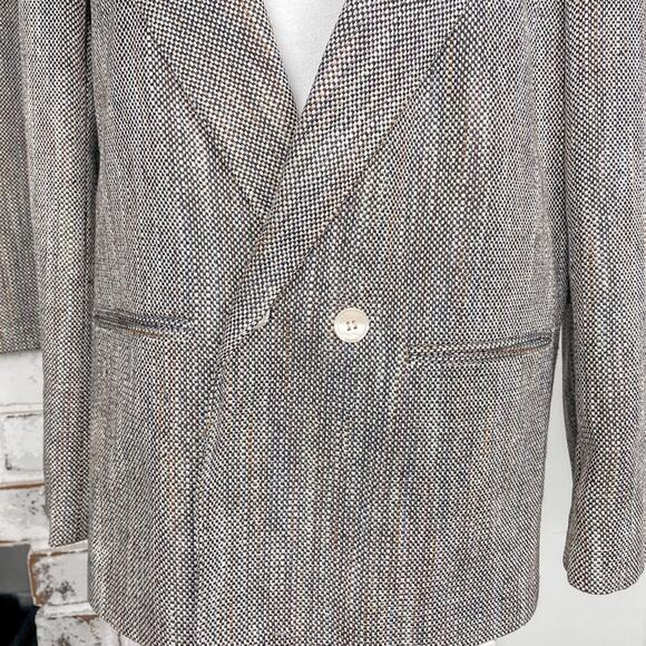 Vintage 70s 80s Royce Ltd New York Tweed Skirt and Double-Breasted Blazer Set 12 - Picture 3 of 16